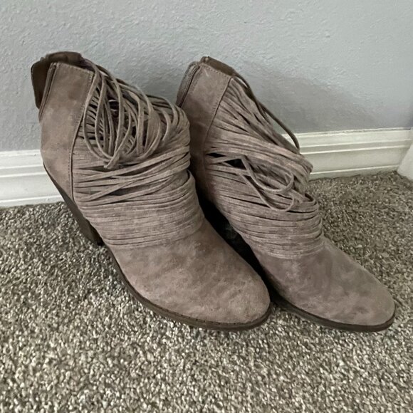 Fergalicious Brown Suede Ankle Boots Women's 8.5 - Picture 1 of 1